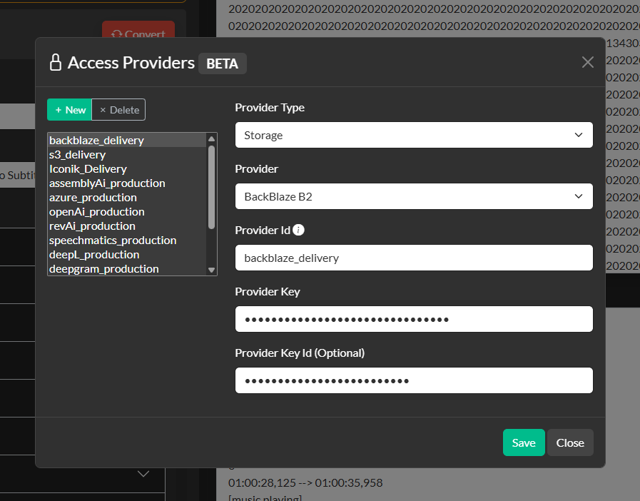 Access Providers dashboard