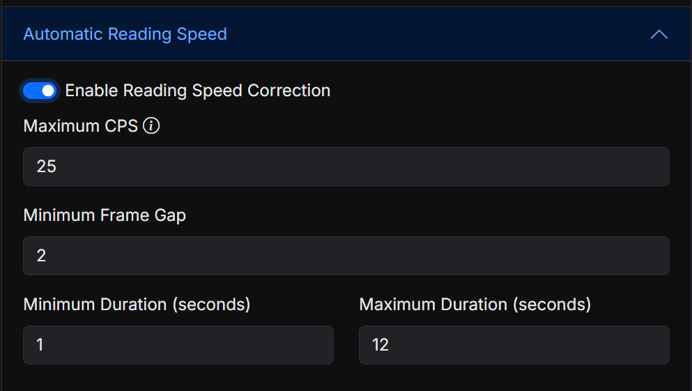 Automatic Reading Speed