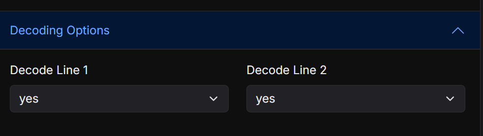 Decoding options