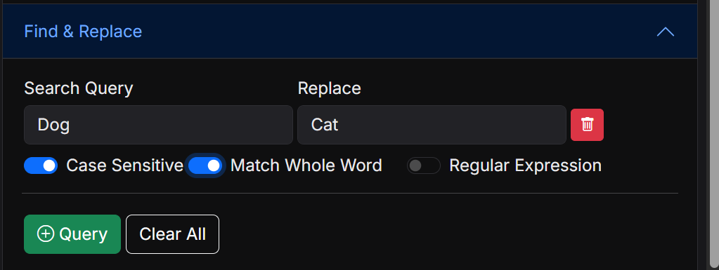 Search and Replace