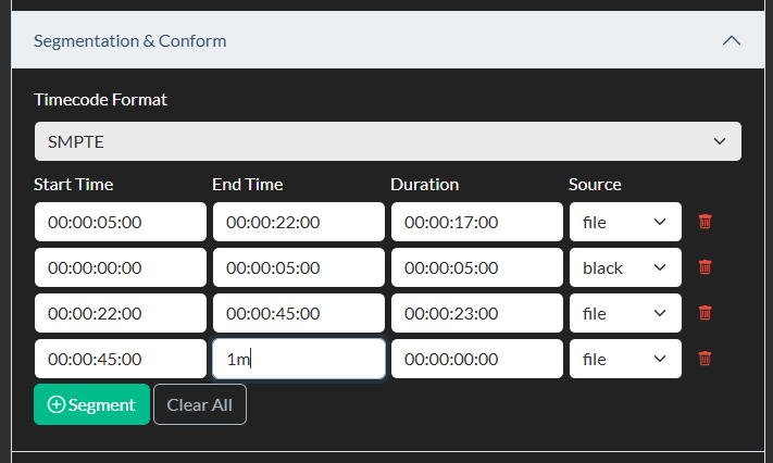 Segmentation and conform